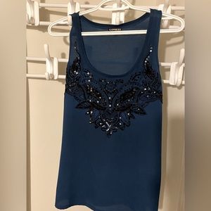 Deep Teal Cami with Black Sequin Detail